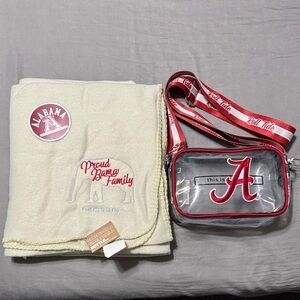 Proud Bama Family Blanket & Clear Script A Crossbody Bag U of Alabama Roll Tide